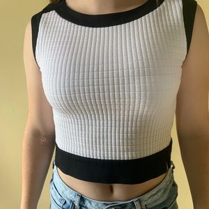 Banana Republic black and white crop top